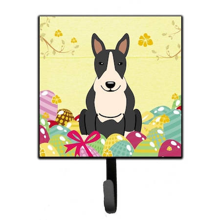Jensendistributionservices Easter Eggs Bull Terrier Black & White Leash or Key Holder MI1713991